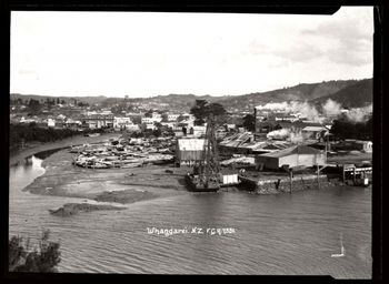 Onerahi end of the Town Basin Wharf...1937 All the land with the logs was reclaimed in '66
