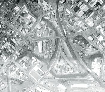 this is an Ariel photo taken of lower Whangarei in 1971... However there is something special about this photo.............see next photo!!!   (Morningside suburb at the bottom of this photo...
