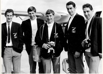 Northland surfer Bryce Beeston (middle) makes the Commonwealth 1967 Games... .........NZ Cycling Team
