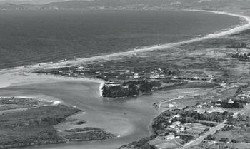 1960-62 Ruakaka ..Bream Bay..Northland... Lookin pretty exposed...makes you wonder why we even bothered starting a surf club here...Waipu Cove looked far more appealing..didn't it!!!! But there was a little SLSC hut down there somewhere!!....surf clubbing was alive and well in NZ in 1960!!!....
