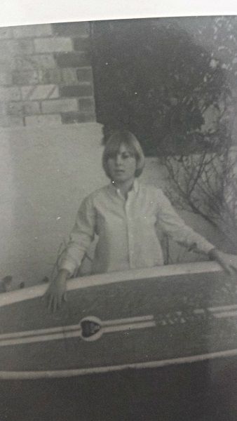 Sue Lane gets her first surfboard in the summer of '64
