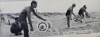 Surf Carnival at Ruakaka in '64 Red bch and Waipu Cove reelmen...anyone recognise the Waipu boy!!!!
