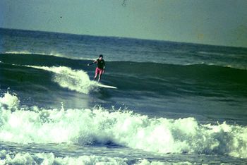 Waipu...Autumn afternoon and the wind has just turned offshore.... ..Waipu about to turn on an awesome evening session as the tide comes in........remember those evenings?....Tui settng himself up nicely!!!
