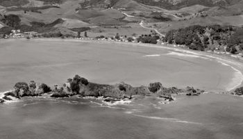 Oakura ...Northland...summmer of '66.... Oakura had a nice little peeler that would run off the reef in the middle of the bay......Oakura..Ted Meridiths regular hangout!!!
