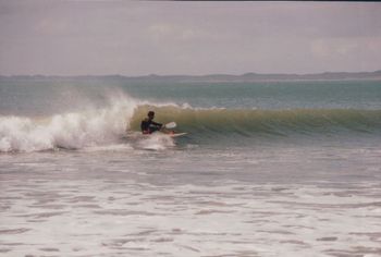 and Dick ..in more recent times became an excellent 'wave skier' ...Dick also had a nice little business in the 90s..hiring out his half a dozen surfskis at Waipu Cove .........
