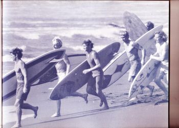 Contests in the 60s had 6 in a final like the '69 final here in New Plymouth.... Doug Hislop, Taff Kennings, Wayne Parkes, Allan byrne, Mike Court, and Mike Tinkler....probably the cream of NZ surfing at that time!!.....photo courtesy of that great book 'Gone Surfing' by Luke Williamson
