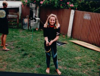 the 2 photos are of kristy Langridge....our daughter and late son jamie late 80s taken at our  rented pataua bach
