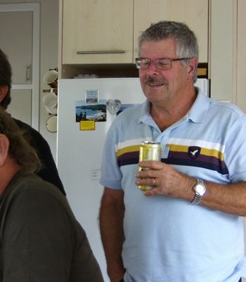 Whangarei boy again...Brian King (after years in Europe).... 65 yr old Brian King...doing what we all seem to do these days...have a quick snooze while Dave Boyd or someone was telling a joke...i was so proud of him, he didn't drop his can of beer!!
