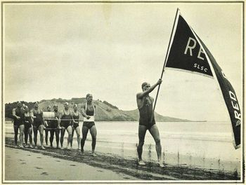 1962 a surf carnival at the Midway beach,...... red beach competing
