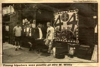 Detroit, Michigan, 1993. #4 Despite the poor attempt at derisive humor, this was one of the few mentions of the 404 in the local press. Similar to 924 Gilman Street in Berkeley or ABC no RIO in NYC, it was an essential piece of the underground music landscape in the early 90's.
