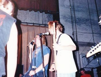 Live @ the Capitol Theater (back stage room), Flint, Michigan, August 1st, 1991. Photo by and courtesy of Gretchen Coats.
