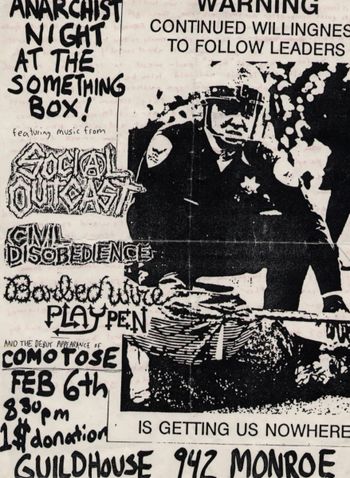 Ann Arbor, Michigan, 1993. #2 Flyer art by John Griffin of Barbed Wire Playpen.
