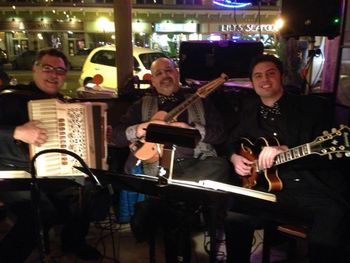 WITH MICHELE RAMO MANDOLIN, JOHN GALLO GUITAR IN DOWN TOWN ROYAL OAK, MI WITH OUR NEW ITALIAN GROUP "Gelato Con Panna"
