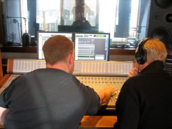 Tom Eaton (recording engineer) and Will Ackerman (producer). Working on getting the right sound.
