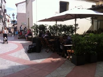 The Band in Porto Vecchio, Corsica. Waiting for the airport run!

