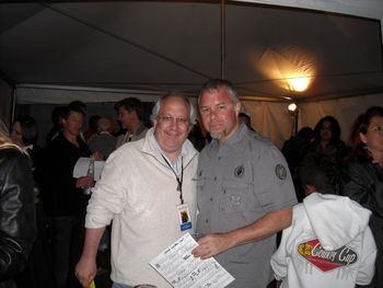 Gerard backstage w/ Chieli Minucci at 2009 KSBR Bash concert in Mission Viejo, CA.
