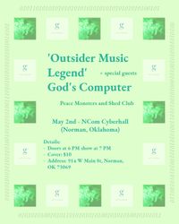 Concert: God's Computer, Peace Monsters, Shed Club