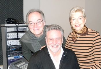 Elaine at Pinnacle Studio; completion of CD, "I'll be Seeing You" - Feb 16, 2013. With Producer Brian Barlow and mix engineer Ken Harnden.

