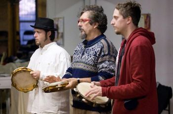 Playing Pandeiro in a workshop with Scott Kettner and Cyro Baptista
