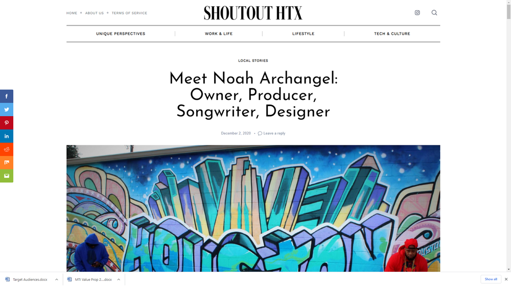 noah's feature in "Shoutout HTX"