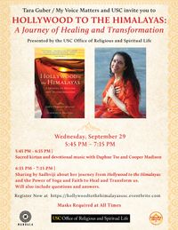 Kirtan and devotional music for HOLLYWOOD TO THE HIMALAYAS book release with Sadhviji