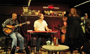 With Perry Hughes, Thornetta Davis and Skeeto Valdez at Baker's Keyboard Lounge.
