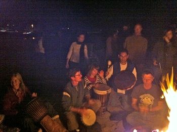 IMG_8992 Drumming round the fire, Santa Cruz, CA Twin Lakes Beach May 2011
