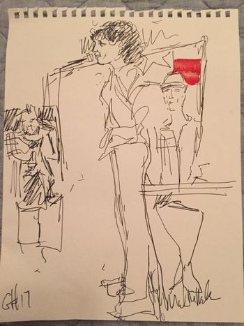 Gruene Hall, New Braunfels Texas, April 20 2017. Drawing by Mark Nelson.
