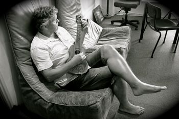 Harry & his ukelele. (Recording Back Porch.)
