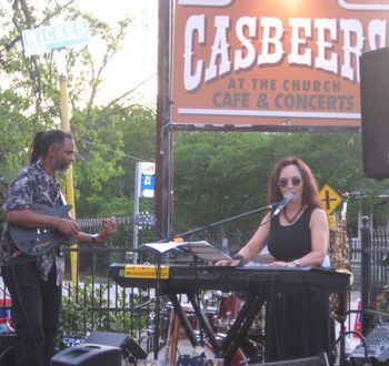 One of my favorite gigs! On the patio, Casbeers at the Church on a beautiful summer evening with Kevin Lewis.  I miss you Steve and Barbara!

