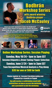 Zoom Workshop Series: Session Playing - #1 Session Etiquette & Drum Tuning/Tipper Selection