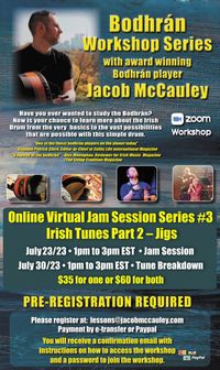Online Virtual Jam Session Series #3 - Irish Tunes Part 2 - Jigs/Slipjigs (Package)