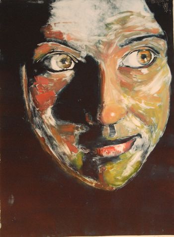 "The Gaze that Glitters"  2023 Monotype on BFK Rives
22" X 29" image size   $ 1500 framed
