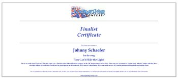 Finalist-"Best Music Video" 2021 UK Songwriting Contest
