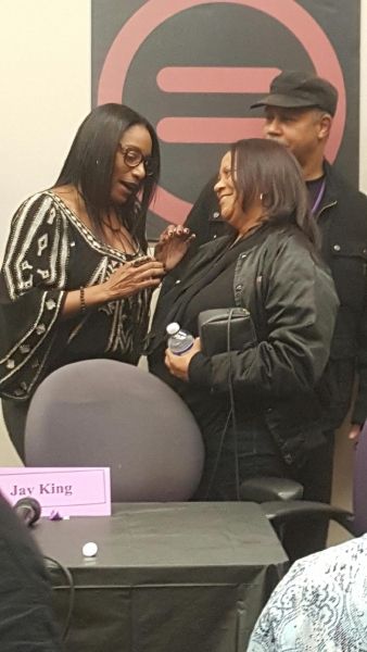 Panel 5 - Legends Roundtable gearing up to start. Karyn White, Cheryl Cooley (Klymaxx) & Reggie Calloway (Midnight Star). Friday 11/18/16
