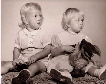 Glenn on left with twin sister Michelle
