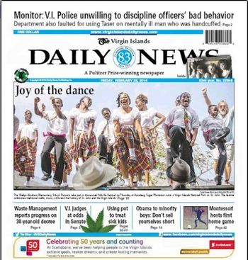 Dancin' Dave - VI Daily News cover
