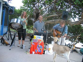 TrioTAMBOURA @ Miss Lucy's The band takes a request from Miss Lucy's goat, "Sally".
