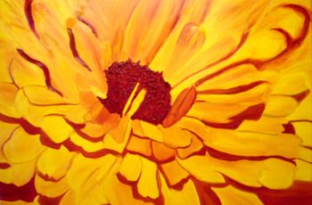 Texas Zinnia, 30" x 24", oil on canvas, $1,000
