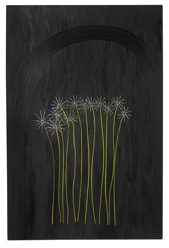 SOLD: Flowers w/Black Arch, 24" x 36", oil on canvas
