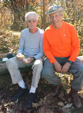 Gay Calhoun, nearly 91, with Richard on Cold Mountain
