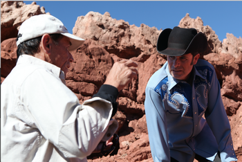 Wes Studi and I on set
