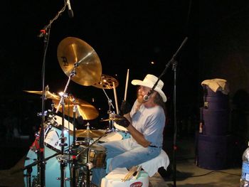 Artimus Pyle at sound check Buffalo Music Festival
