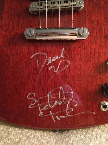 Phil's 61' Gibson SG Signed by Derek & Susan
