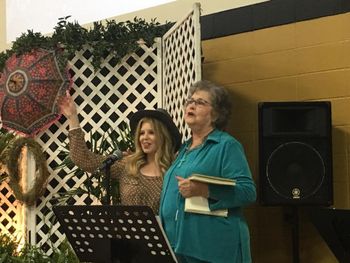 Dr. Betty Dean Newman and Lottie Partridge What a joy singing with the ladies at FBC Athens, AL.
