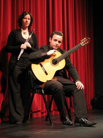 Agnew McAllister Duo before concert in Peru
