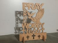 Pray More Worry Less Scrollsaw Word Art
