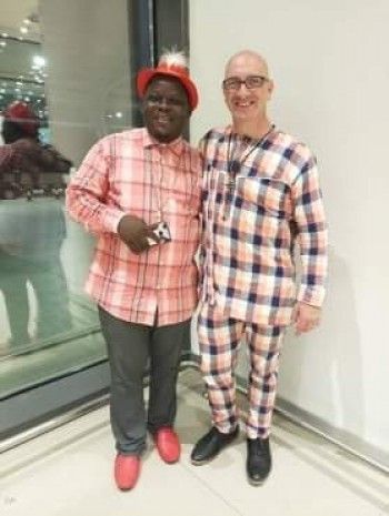 Isaac Mensah and David Two Buddies meeting at Accra Airport just before David headed home for Christmas
