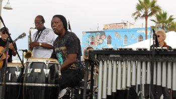Venice Beach Wave Festival... Joe Gaeta - Guitar, Jack Fulks - Reeds, Steven McGill - Conga Drums, Gene Sone on Drums although you can only see the top of his head.  Mike Mowen is actually playing Bass Guitar although the picture doesn't show it.
