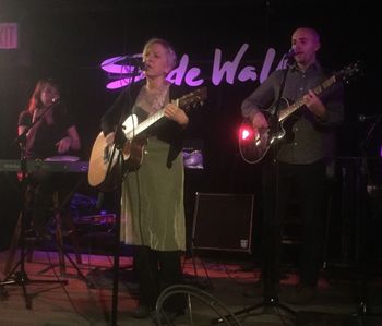 Three to Get Ready: Singing "Angel Tattooed Ballerina" with Joan and Graig at the Sidewalk, November 15, 2016. Photo by Laura Bell.
